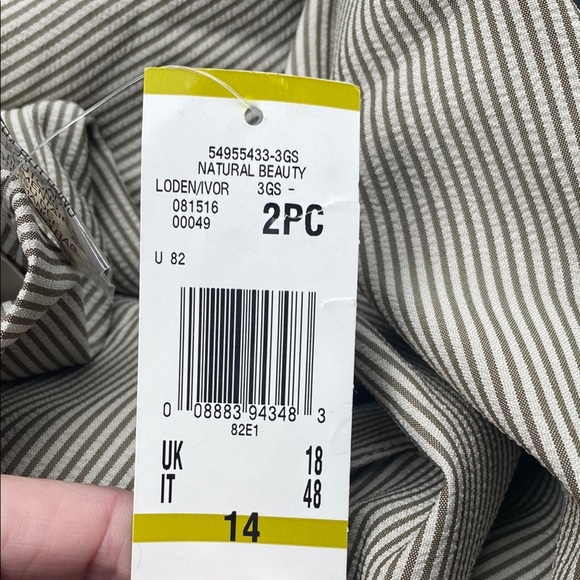 NWT Evan Picone Women's 2pc Pant Suit Set Sz 14 Loden Ivor Office Corpcore NWT - Picture 2 of 10